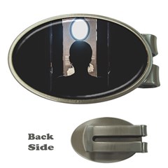 Woman Watching Window High Contrast Scene 2 Money Clips (oval)  by dflcprintsclothing