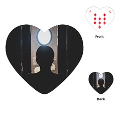 Woman Watching Window High Contrast Scene 2 Playing Cards Single Design (heart) by dflcprintsclothing