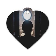 Woman Watching Window High Contrast Scene 2 Dog Tag Heart (two Sides)