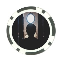 Woman Watching Window High Contrast Scene 2 Poker Chip Card Guard by dflcprintsclothing