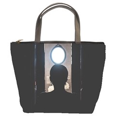 Woman Watching Window High Contrast Scene 2 Bucket Bag by dflcprintsclothing