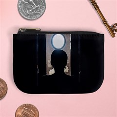 Woman Watching Window High Contrast Scene 2 Mini Coin Purse by dflcprintsclothing