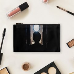 Woman Watching Window High Contrast Scene 2 Cosmetic Bag (small) by dflcprintsclothing