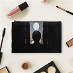 Woman Watching Window High Contrast Scene 2 Cosmetic Bag (Medium) Front