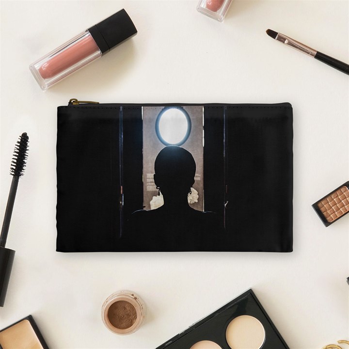 Woman Watching Window High Contrast Scene 2 Cosmetic Bag (Medium)