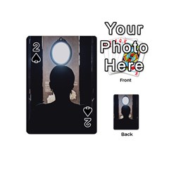 Woman Watching Window High Contrast Scene 2 Playing Cards 54 Designs (mini) by dflcprintsclothing