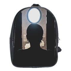 Woman Watching Window High Contrast Scene 2 School Bag (xl) by dflcprintsclothing