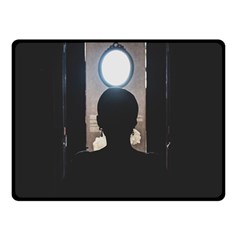 Woman Watching Window High Contrast Scene 2 Double Sided Fleece Blanket (small)  by dflcprintsclothing