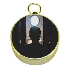 Woman Watching Window High Contrast Scene 2 Gold Compasses by dflcprintsclothing