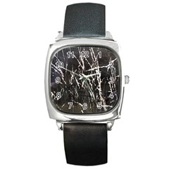 Abstract Light Games 1 Square Metal Watch by DimitriosArt