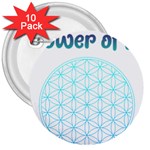 Flower Of Life  3  Buttons (10 pack)  Front