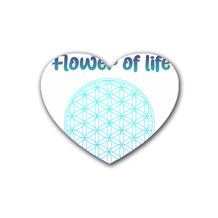 Flower Of Life  Rubber Coaster (Heart)