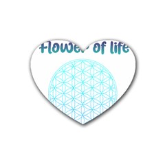 Flower Of Life  Rubber Heart Coaster (4 Pack) by tony4urban