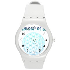 Flower Of Life  Round Plastic Sport Watch (m) by tony4urban