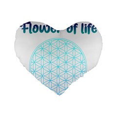 Flower Of Life  Standard 16  Premium Flano Heart Shape Cushions by tony4urban