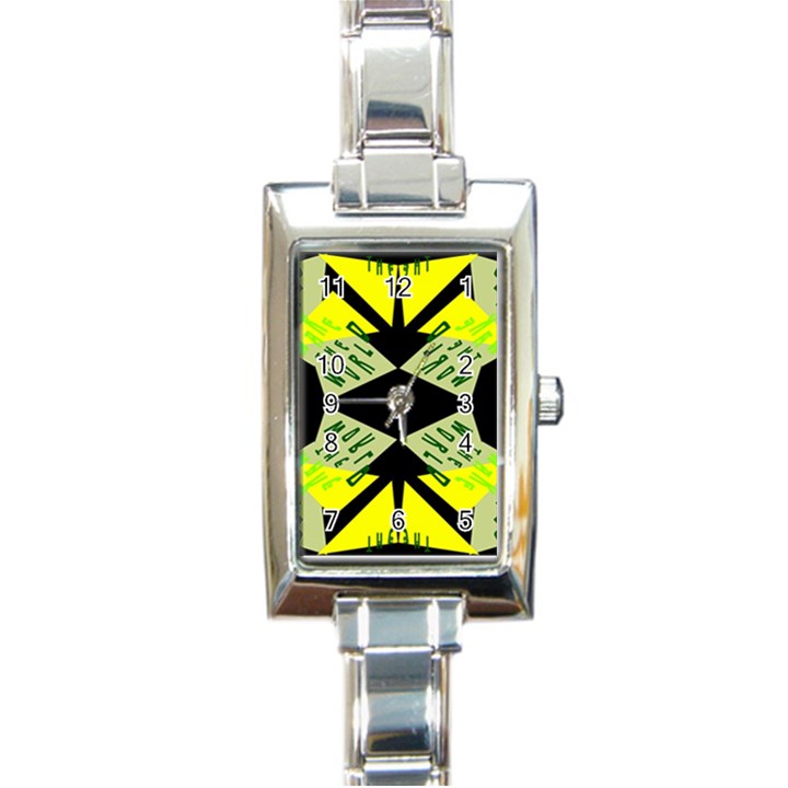 Abstract pattern geometric backgrounds   Rectangle Italian Charm Watch