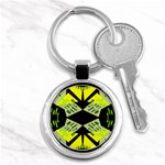 Abstract pattern geometric backgrounds   Key Chain (Round) Front