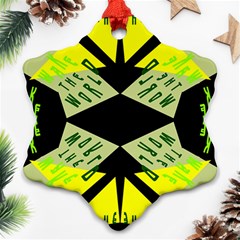 Abstract Pattern Geometric Backgrounds   Snowflake Ornament (two Sides) by Eskimos