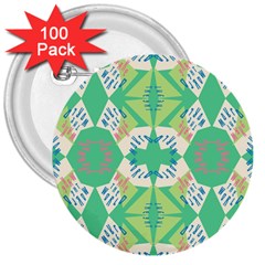 Abstract Pattern Geometric Backgrounds   3  Buttons (100 Pack)  by Eskimos