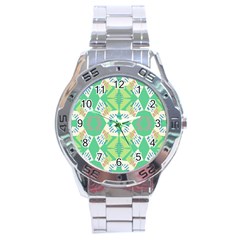 Abstract Pattern Geometric Backgrounds   Stainless Steel Analogue Watch by Eskimos