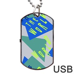 Abstract Pattern Geometric Backgrounds   Dog Tag Usb Flash (two Sides) by Eskimos