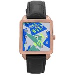 Abstract pattern geometric backgrounds   Rose Gold Leather Watch  Front