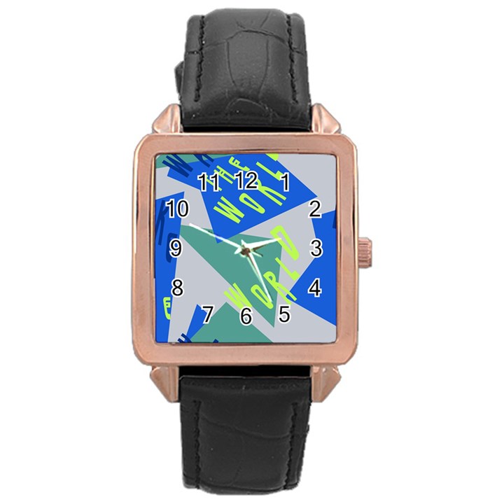 Abstract pattern geometric backgrounds   Rose Gold Leather Watch 