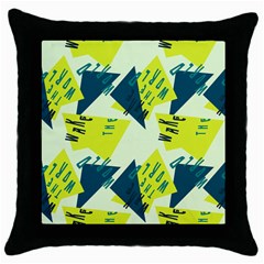 Abstract Pattern Geometric Backgrounds   Throw Pillow Case (black) by Eskimos