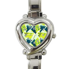 Abstract Pattern Geometric Backgrounds   Heart Italian Charm Watch by Eskimos