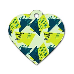 Abstract Pattern Geometric Backgrounds   Dog Tag Heart (one Side) by Eskimos