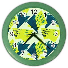 Abstract Pattern Geometric Backgrounds   Color Wall Clock by Eskimos