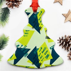 Abstract Pattern Geometric Backgrounds   Christmas Tree Ornament (two Sides) by Eskimos