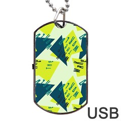 Abstract Pattern Geometric Backgrounds   Dog Tag Usb Flash (one Side) by Eskimos