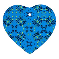 Abstract Pattern Geometric Backgrounds   Heart Ornament (two Sides) by Eskimos