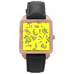 Abstract Pattern Geometric Backgrounds   Rose Gold Leather Watch  by Eskimos