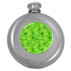 Abstract Pattern Geometric Backgrounds   Round Hip Flask (5 Oz) by Eskimos