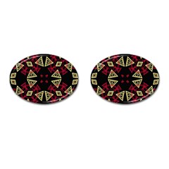 Abstract Pattern Geometric Backgrounds   Cufflinks (oval) by Eskimos