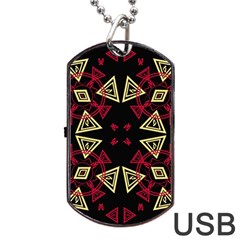 Abstract Pattern Geometric Backgrounds   Dog Tag Usb Flash (two Sides) by Eskimos