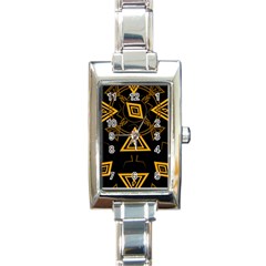 Abstract Pattern Geometric Backgrounds   Rectangle Italian Charm Watch by Eskimos