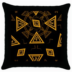 Abstract Pattern Geometric Backgrounds   Throw Pillow Case (black) by Eskimos