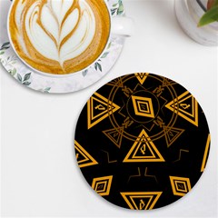 Abstract Pattern Geometric Backgrounds   Uv Print Round Tile Coaster by Eskimos