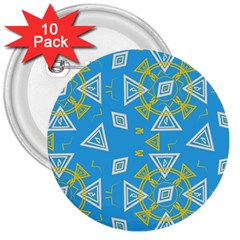 Abstract Pattern Geometric Backgrounds   3  Buttons (10 Pack)  by Eskimos