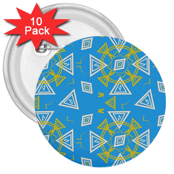 Abstract pattern geometric backgrounds   3  Buttons (10 pack) 