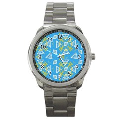 Abstract Pattern Geometric Backgrounds   Sport Metal Watch