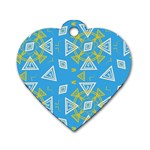 Abstract pattern geometric backgrounds   Dog Tag Heart (Two Sides) Front