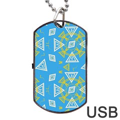 Abstract Pattern Geometric Backgrounds   Dog Tag Usb Flash (two Sides) by Eskimos