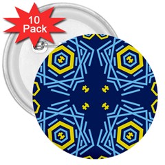 Abstract Pattern Geometric Backgrounds   3  Buttons (10 Pack)  by Eskimos