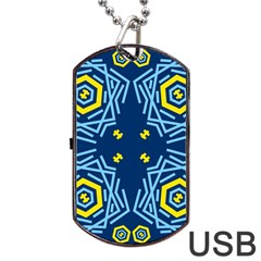 Abstract Pattern Geometric Backgrounds   Dog Tag Usb Flash (one Side) by Eskimos