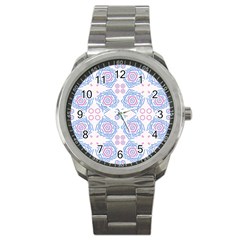 Abstract Pattern Geometric Backgrounds   Sport Metal Watch by Eskimos