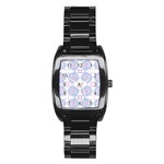 Abstract pattern geometric backgrounds   Stainless Steel Barrel Watch Front